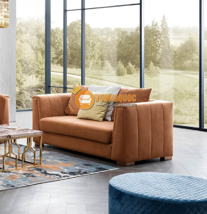 Bộ sofa phòng khách hiện đại màu cam nổi bật CSM 6255-1